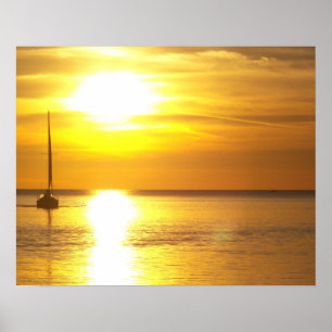 Zonsondergang wateren poster
