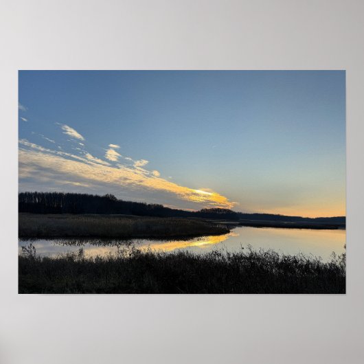Zonsondergang Waterlandschap Poster (Voorkant)