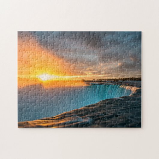 Zonsondergang Waterval Puzzel (Horizontaal)