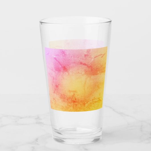 Zonsondergang Waterverf Marmer Glas Cup (Voorkant)