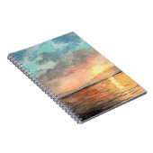 Zonsondergang waterverf schilderij op notitieboek (Rechterzijde)