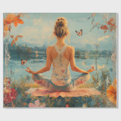 Zonsondergang Weide Meditatie met Vlinders (2) Cadeaupapier (Vlak)