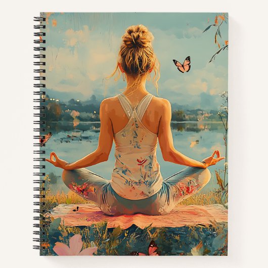 Zonsondergang Weide Meditatie met Vlinders (2) Notitieboek (Voorkant)