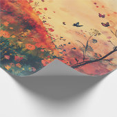 Zonsondergang Weide Meditatie met Vlinders (4) Cadeaupapier (Hoek)