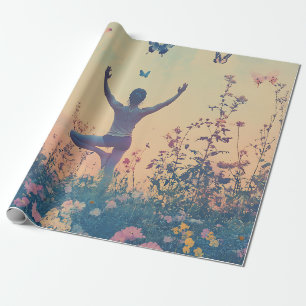 Zonsondergang Weide Meditatie met Vlinders (7) Cadeaupapier