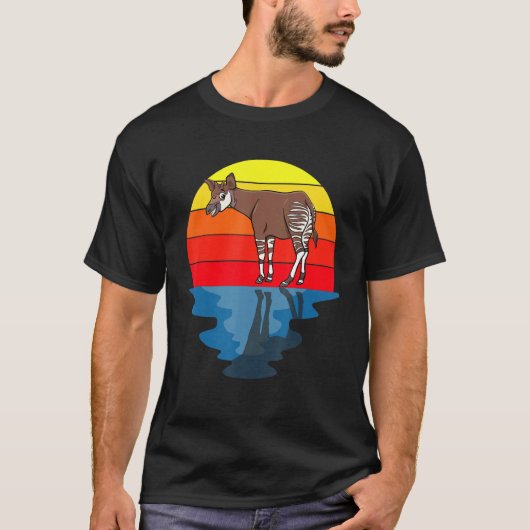 Zonsondergang Wilde dieren Okapi T-shirt (Voorkant)