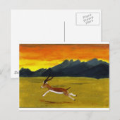 Zonsondergang Wildlife Schilderen Wilde Dier Briefkaart (Voorkant / Achterkant)