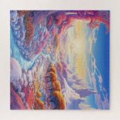 Zonsondergang Wintersneeuw Natuur Kleurrijke Print Legpuzzel (Horizontaal)