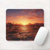 Zonsondergang Woestijn Landschap Muismat (Met muis)