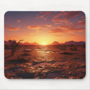 Zonsondergang Woestijn Landschap Muismat