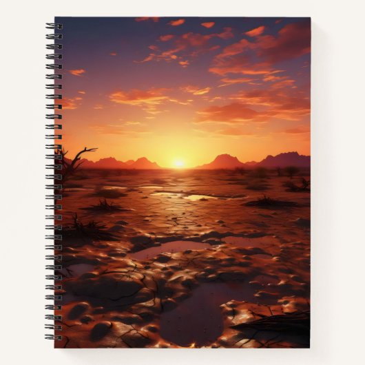 zonsondergang woestijnlandschap notitieboek (Voorkant)