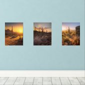 Zonsondergang woestijnlandschappen. Arizona Muurkunst Sets (Houten vloer)
