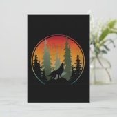 Zonsondergang Wolf Natuur Landschap Kaart (Staand voorkant)