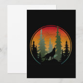 Zonsondergang Wolf Natuur Landschap Kaart (Voorkant / Achterkant)