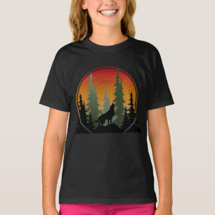Zonsondergang Wolf Natuur Landschap T-shirt