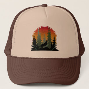 Zonsondergang Wolf Natuur Landschap Trucker Pet