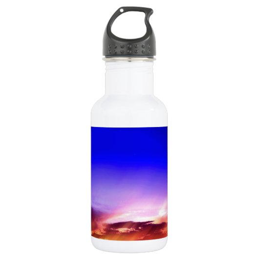 Zonsondergang Wolken & Blue Sky Waterfles (Voorkant)
