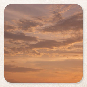 Zonsondergang Wolken II Pastel Abstracte Natuur Kartonnen Onderzetters