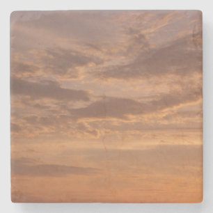 Zonsondergang Wolken II Pastel Abstracte Natuur Stenen Onderzetter