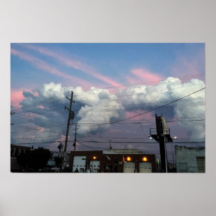 Zonsondergang Wolkenformaties Foto Poster