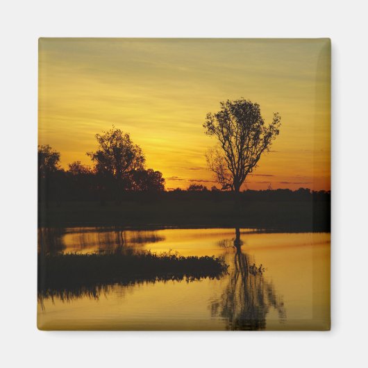 Zonsondergang, Yellow Water Billabong Magneet (Voorkant)