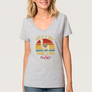  zonsondergang Ze is een slechte mama Llama Funny T-shirt