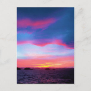 Zonsondergang Zee Ansichtkaart Briefkaart