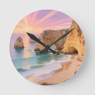 Zonsondergang Zee Grot Paradijs Ronde Klok