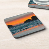 Zonsondergang, Zee Stapel, Oceanside, Oregon, VS Bier Onderzetter (Linkerzijde)