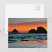Zonsondergang, Zee Stapel, Oceanside, Oregon, VS Briefkaart (Voorkant / Achterkant)