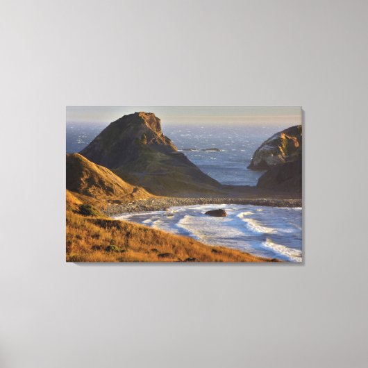 Zonsondergang, Zee Stapel, Sisters, Oregon Kust Canvas Afdruk (Voorkant)