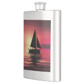 Zonsondergang, Zee, Zeilboot Flacon (Links)