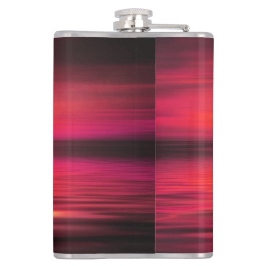 Zonsondergang, Zee, Zeilboot Heupfles (Achterkant)