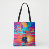 Zonsondergang Zeilboot Dreamscape Tote Bag (Voorkant)