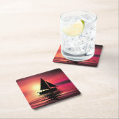 Zonsondergang, zeilboot in het Zee-39186 Kartonnen Onderzetters (Insitu)