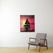 Zonsondergang, zeilboot in het Zee-39186 Wandkleed (In situ)
