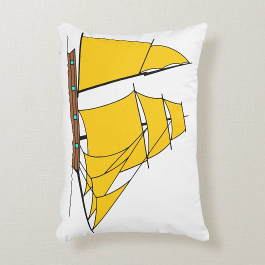 Zonsondergang zeilboot kussen (Voorkant(Verticaal))