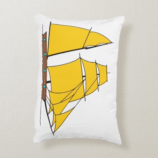 Zonsondergang zeilboot kussen (Achterkant (Verticaal))