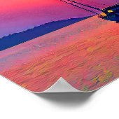 Zonsondergang Zeilboot op het Zee Poster (Hoek)