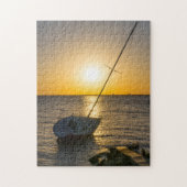 Zonsondergang Zeilboot Scheepswrak Golf Breeze FL  Legpuzzel (Verticaal)