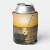 Zonsondergang Zeilboot Scheepswrak Golf Breeze Koe Blikjeskoeler (Blikje Achterkant)