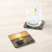 Zonsondergang Zeilboot Scheepswrak Gulf Breeze FL  Bier Onderzetter (Rechterzijde)