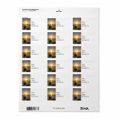 Zonsondergang Zeilboot Scheepswrak Gulf Breeze FL Etiket (Full Sheet)