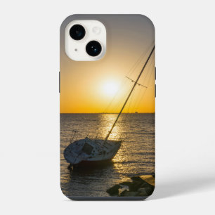 Zonsondergang Zeilboot Scheepswrak Gulf Breeze FL iPhone 14 Hoesje