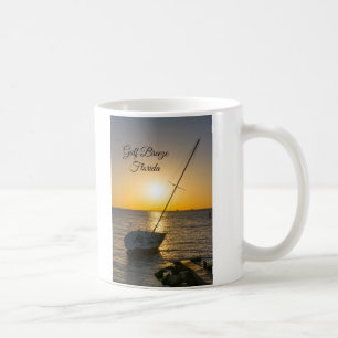 Zonsondergang Zeilboot Scheepswrak Gulf Breeze FL  Koffiemok