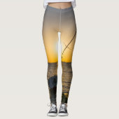 Zonsondergang Zeilboot Scheepswrak Gulf Breeze FL  Leggings (Voorkant)