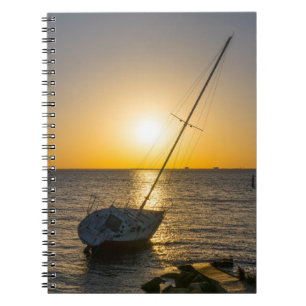 Zonsondergang Zeilboot Scheepswrak Gulf Breeze FL Notitieboek
