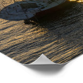 Zonsondergang Zeilboot Scheepswrak Gulf Breeze FL  Poster (Hoek)