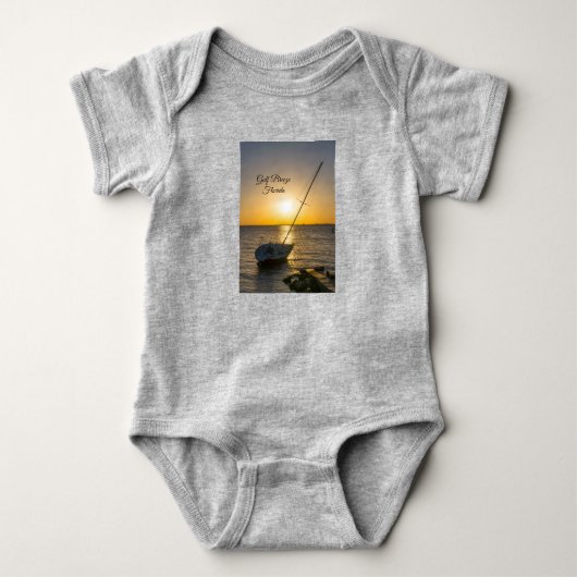 Zonsondergang Zeilboot Scheepswrak Gulf Breeze FL Romper (Voorkant)