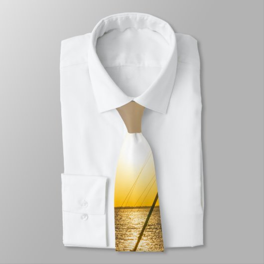 Zonsondergang Zeilboot Scheepswrak Gulf Breeze FL  Stropdas (Gebonden)